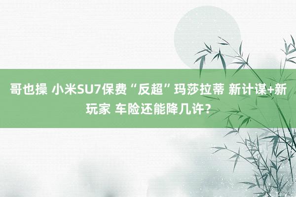 哥也操 小米SU7保费“反超”玛莎拉蒂 新计谋+新玩家 车险还能降几许？