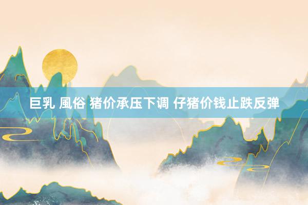 巨乳 風俗 猪价承压下调 仔猪价钱止跌反弹